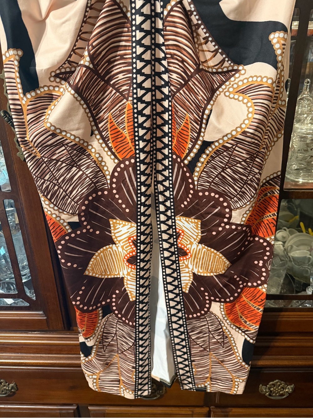 SHEIN Printed Maxi Skirt in Brown, Black & Cream Size 1XL - Picture 3 of 5
